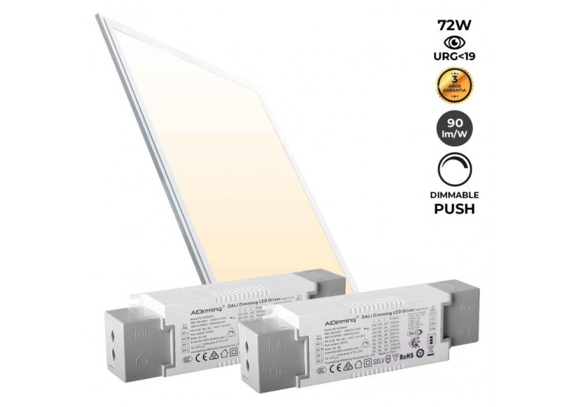 Panneau LED encastrable 120x60-Dimmable PUSH-72W-UGR19 - K5234-PUSH-BN - Barcelona LED Panneau LED encastrable 120x60-Dimmable PUSH-72W-UGR19 - K5234-PUSH-BN - Barcelona LED