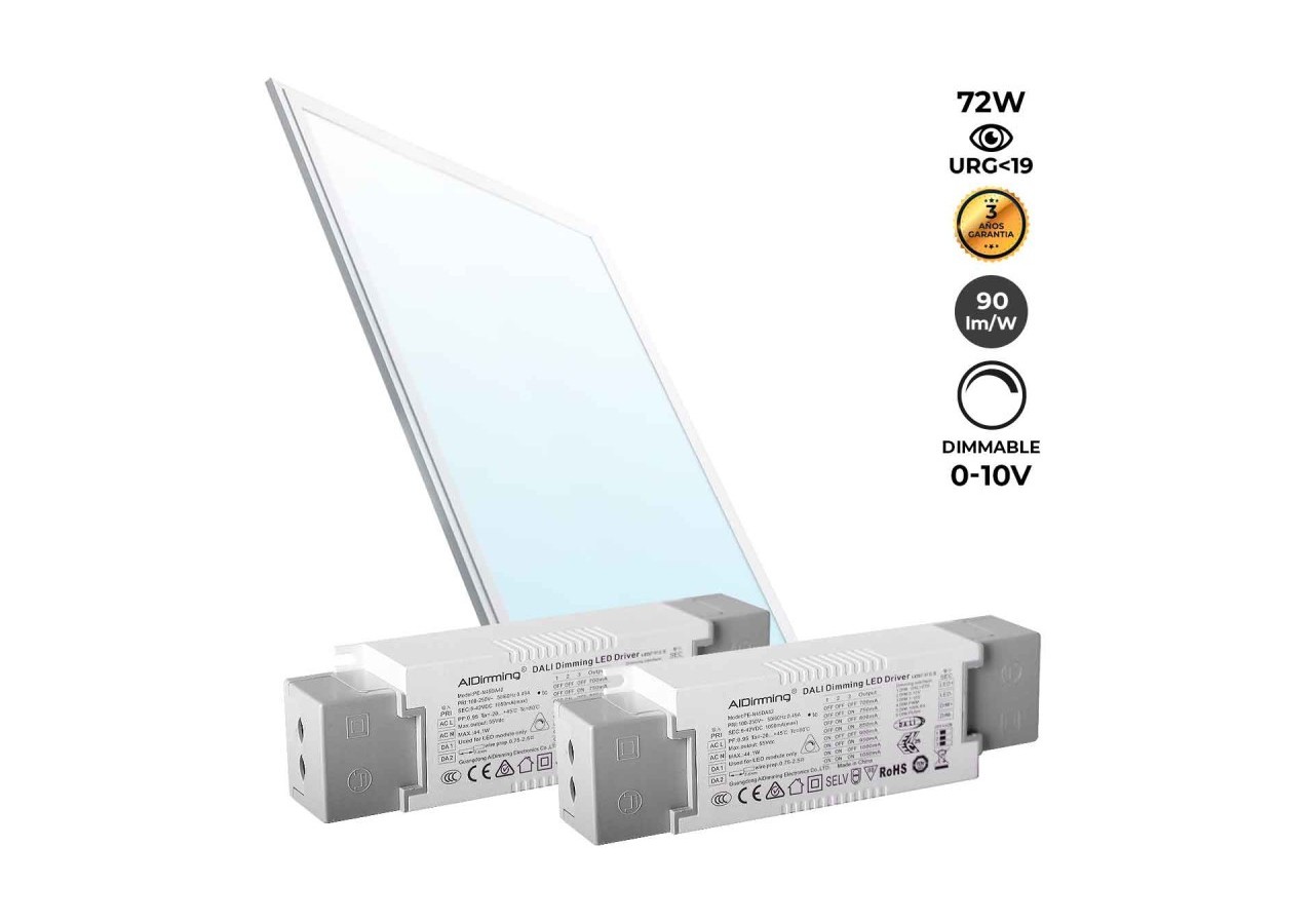 Panneau LED encastrable 120x60-Dimmable 0-10V-72W-UGR19 - K5234-0-10-BF - Barcelona LED