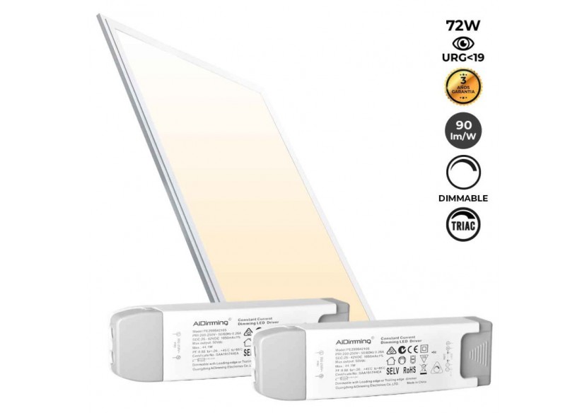 Panneau LED encastrable 120x60-Dimmable TRIAC-72W-UGR19 - K5234-TRIAC-BN - Barcelona LED Panneau LED encastrable 120x60-Dimmable TRIAC-72W-UGR19 - K5234-TRIAC-BN - Barcelona LED