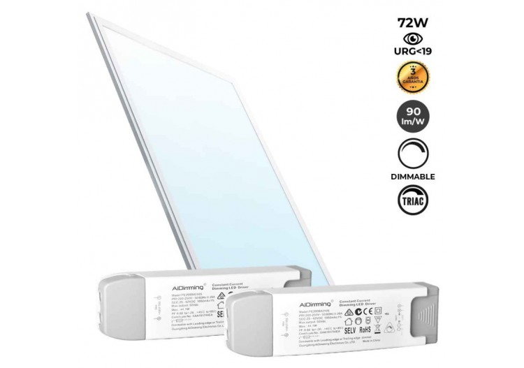 Panneau LED encastrable 120x60-Dimmable TRIAC-72W-UGR19 - K5234-TRIAC-BF - Barcelona LED 2