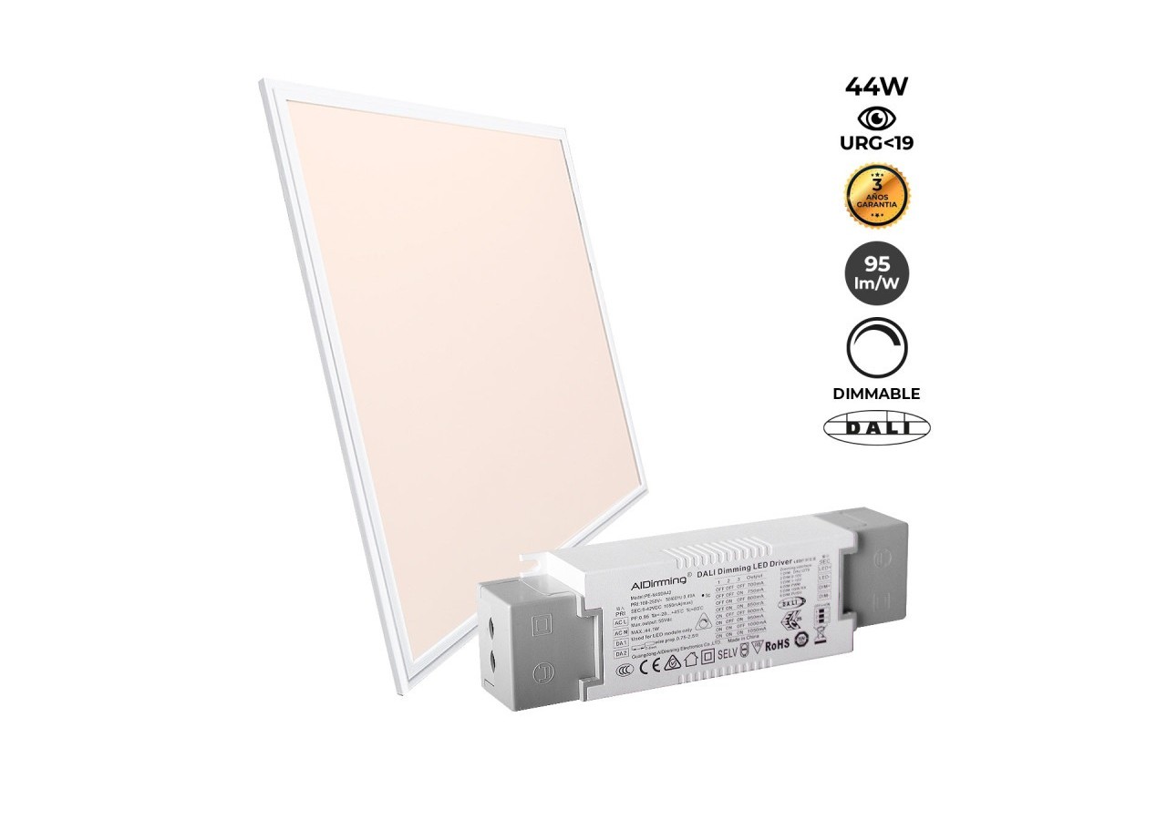 Panneau LED 60x60 encastrable-Dimmable DALI-44W-UGR19 - K5235-DALI-BN - Barcelona LED