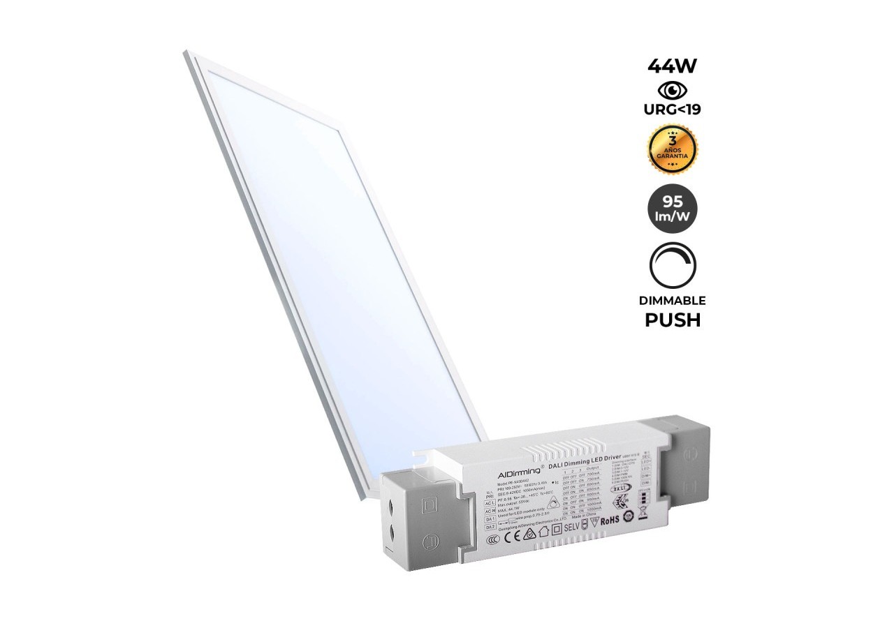 Panneau LED encastrable 120x30-Dimmable PUSH-44W-UGR19 - K5236-PUSH-BF - Barcelona LED