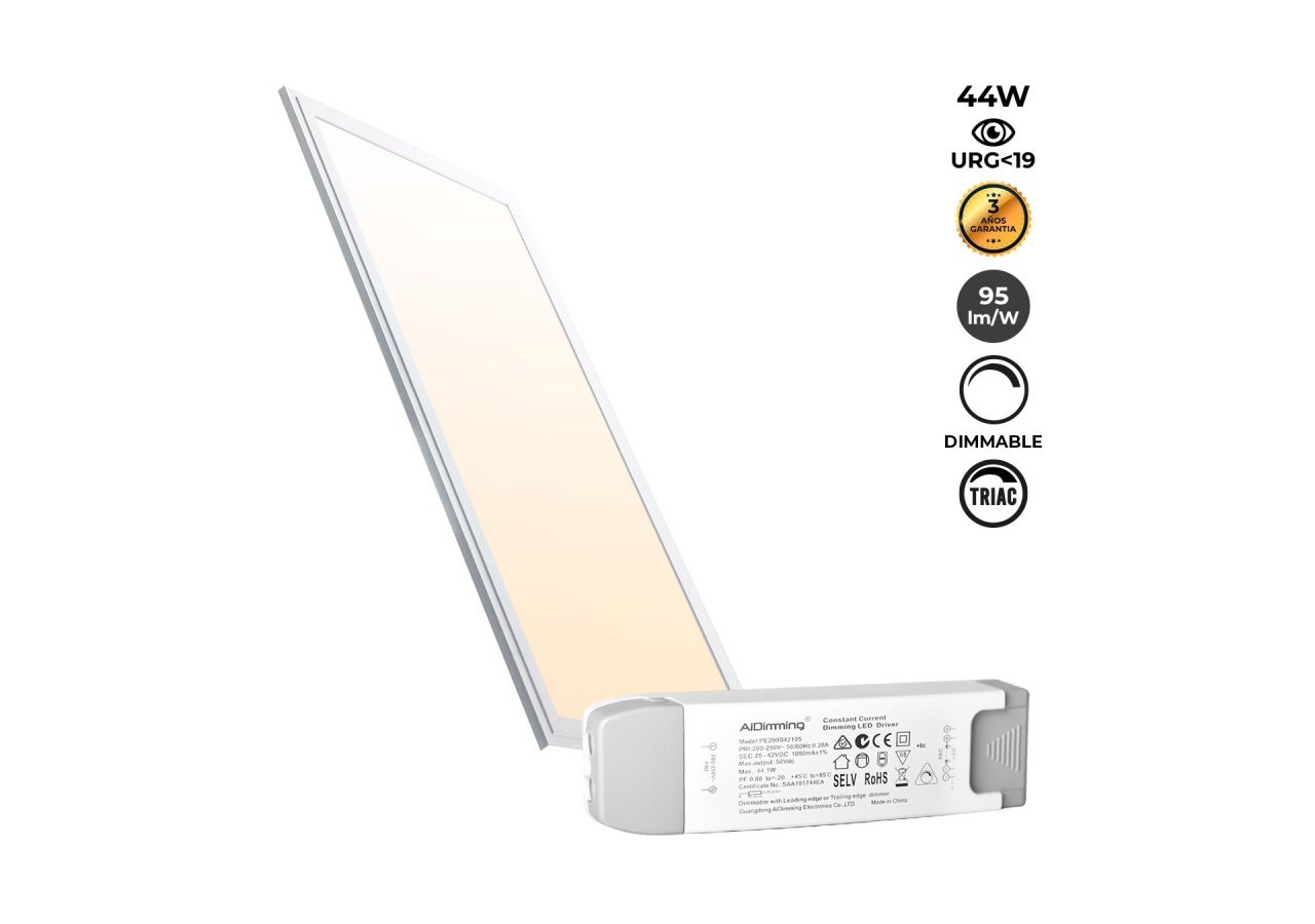 Panneau LED encastrable 120x30-dimmable TRIAC-44W-UGR19 - K5236-TRIAC-BN - Barcelona LED