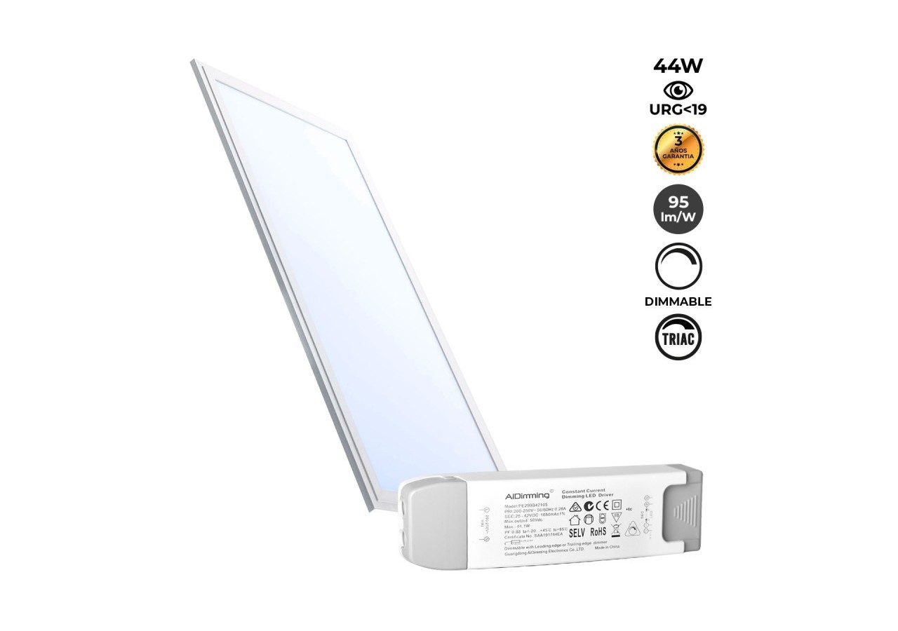 Panneau LED encastrable 120x30-dimmable TRIAC-44W-UGR19 - K5236-TRIAC-BF - Barcelona LED