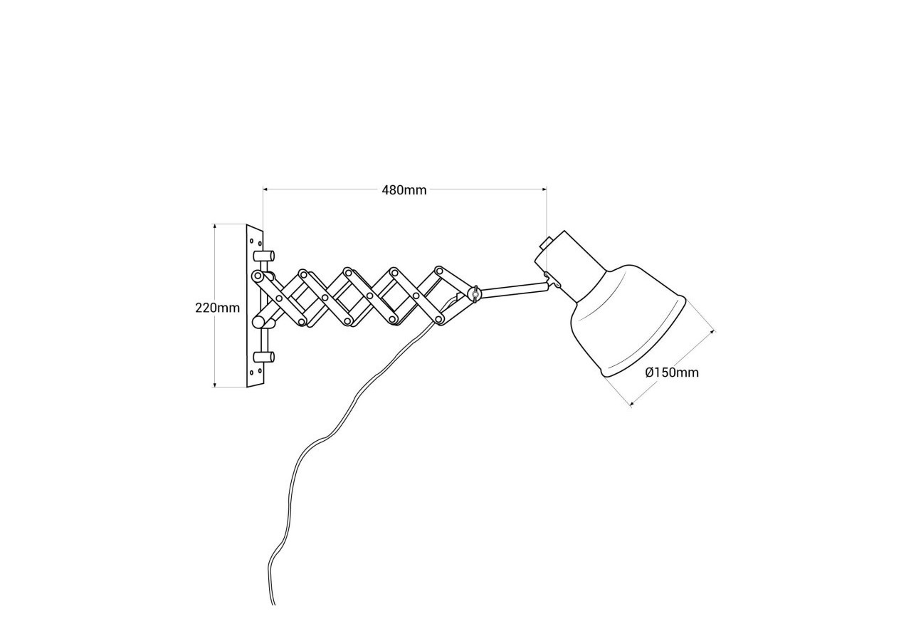 Applique murale industrielle vintage avec bras ciseaux "Roma"-E27 - LV132-D - Barcelona LED
