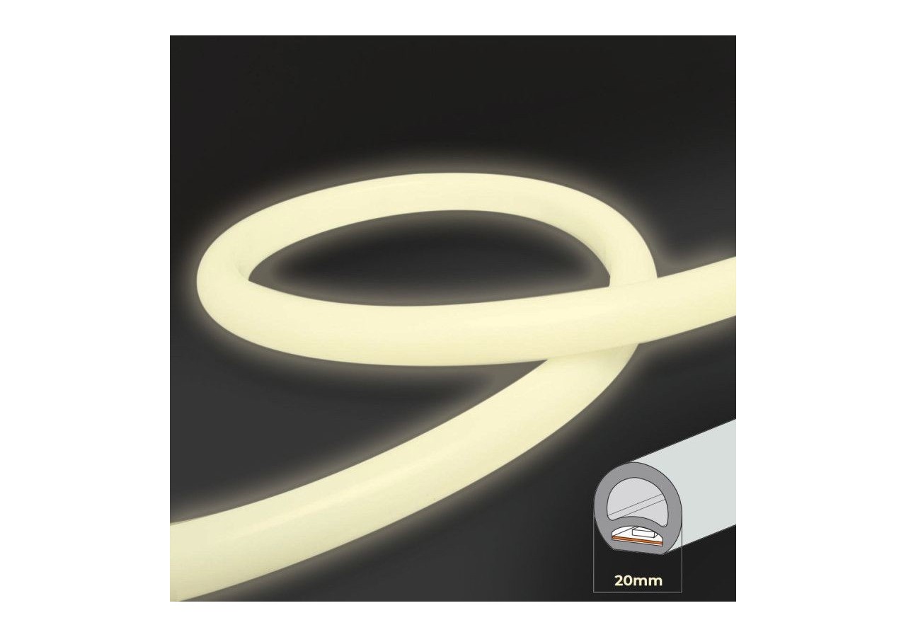 Néon LED flexible circulaire 360 degrés-24V DC-diamètre 20mm-5 mètres-13W/m-Kit complet-IP67 - N20D-5M-BC - Barcelona LED