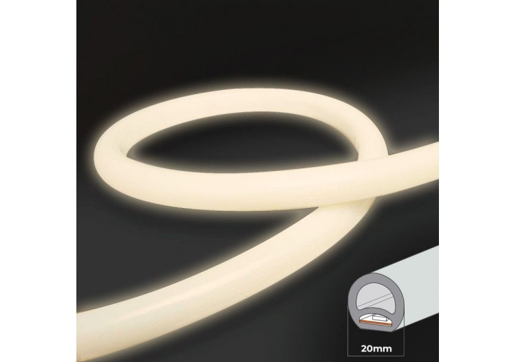 Néon LED flexible circulaire 360 degrés-24V DC-diamètre 20mm-5 mètres-13W/m-Kit complet-IP67 - N20D-5M-BN - Barcelona LED 2