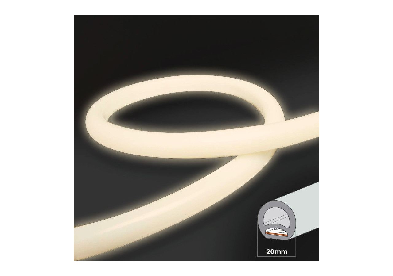 Néon LED flexible circulaire 360 degrés-24V DC-diamètre 20mm-5 mètres-13W/m-Kit complet-IP67 - N20D-5M-BN - Barcelona LED