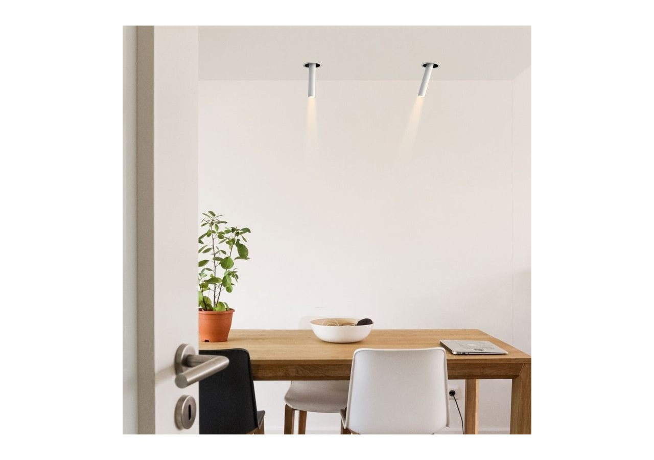Spot LED encastré orientable "ALAI"-Zoom-200mm-2800K-LED COB-Puce Cree-7W - B861-B - Barcelona LED