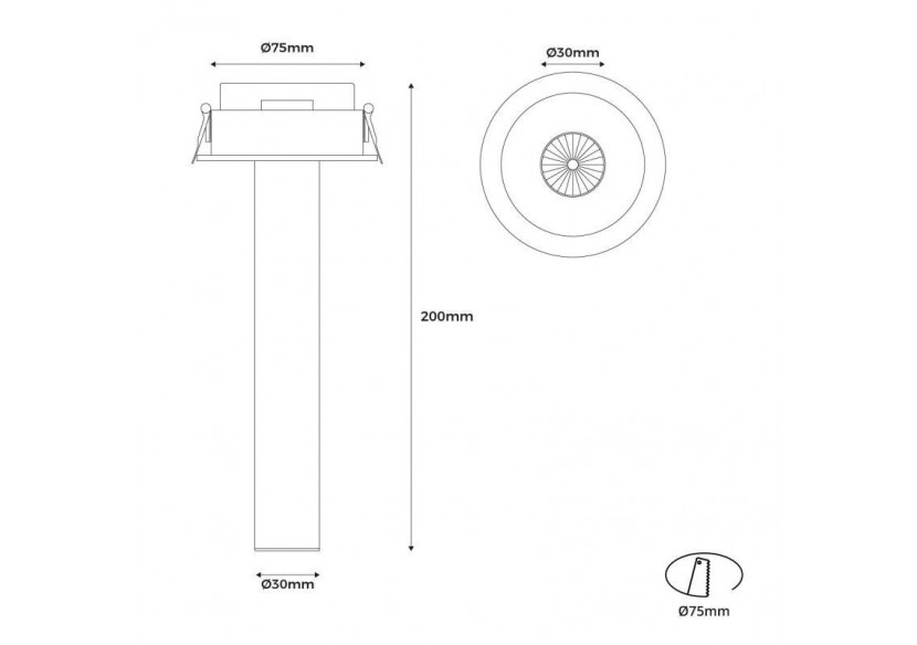 Spot LED encastré orientable "ALAI"-Zoom-200mm-2800K-LED COB-Puce Cree-7W - B861-B - Barcelona LED Spot LED encastré orientable "ALAI"-Zoom-200mm-2800K-LED COB-Puce Cree-7W - B861-B - Barcelona LED