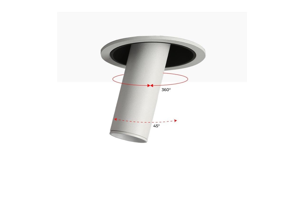 Spot LED encastré orientable "ALAI"-Zoom-100mm-2800K-LED COB-Puce Cree-7W - B860-B - Barcelona LED