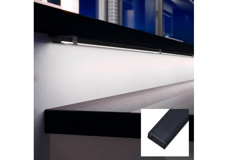 Profilé saillie en aluminium pour bande LED avec diffuseur-17x8mm-4 clips-2 embouts-2m - KPERF17X8-N - Barcelona LED 2