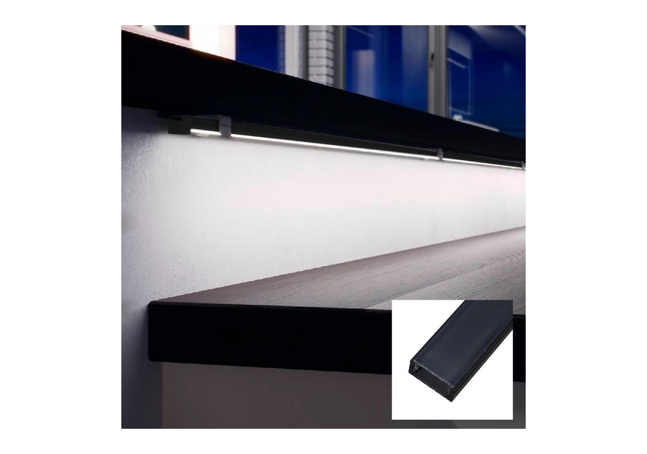 Profilé saillie en aluminium pour bande LED avec diffuseur-17x8mm-4 clips-2 embouts-2m - KPERF17X8-N - Barcelona LED
