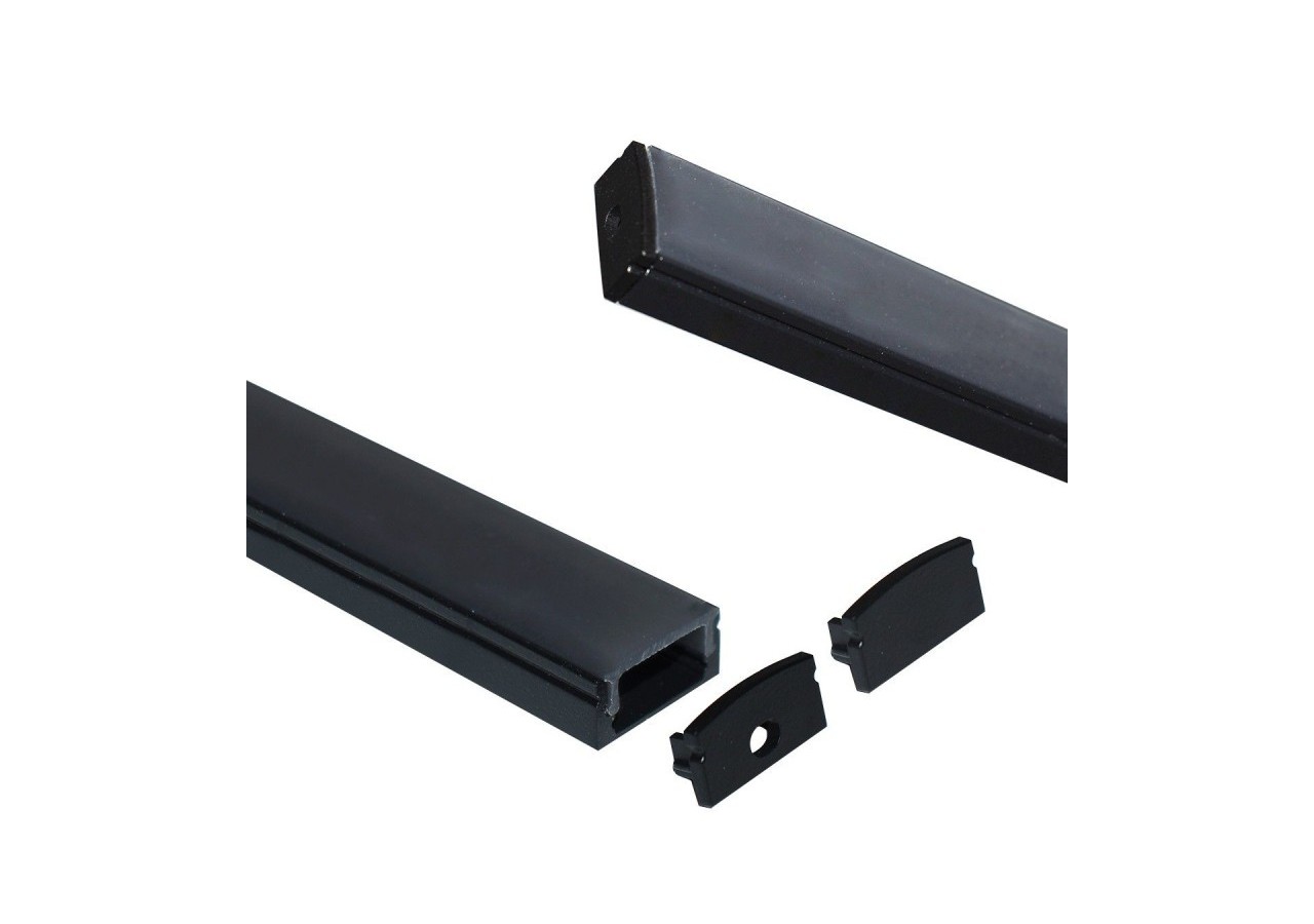 Profilé saillie en aluminium pour bande LED avec diffuseur-17x8mm-4 clips-2 embouts-2m - KPERF17X8-N - Barcelona LED