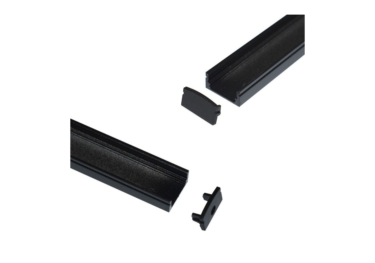 Profilé saillie en aluminium pour bande LED avec diffuseur-17x8mm-4 clips-2 embouts-2m - KPERF17X8-N - Barcelona LED