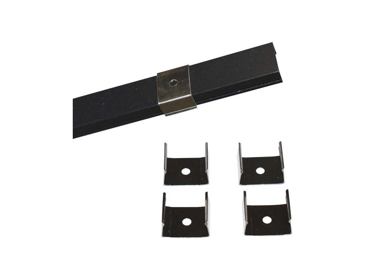 Profilé saillie en aluminium pour bande LED avec diffuseur-17x8mm-4 clips-2 embouts-2m - KPERF17X8-N - Barcelona LED