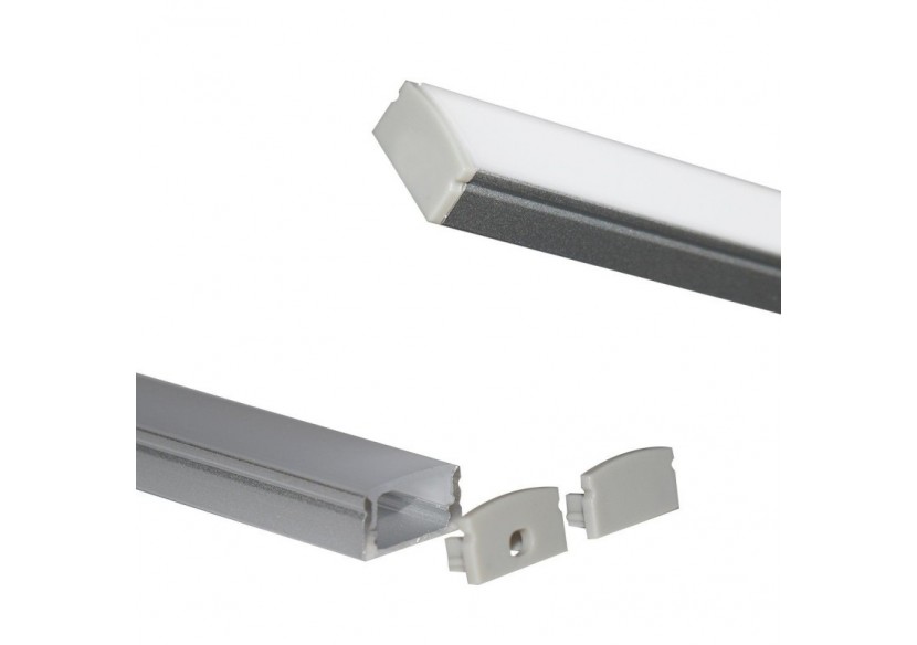 Profilé saillie en aluminium pour bande LED avec diffuseur-17x8mm-4 clips-2 embouts-2m - KPERF17X8-P - Barcelona LED Profilé saillie en aluminium pour bande LED avec diffuseur-17x8mm-4 clips-2 embouts-2m - KPERF17X8-P - Barcelona LED