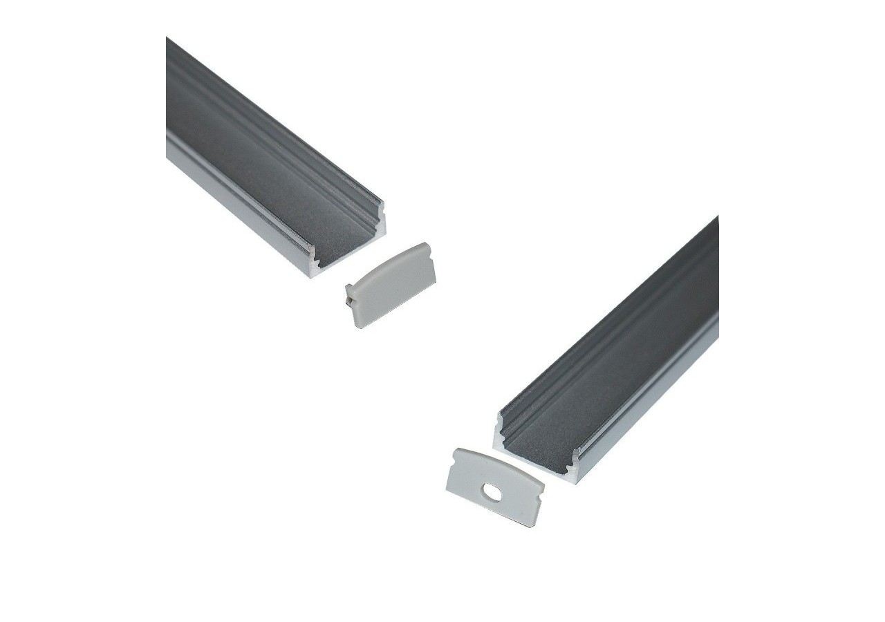 Profilé saillie en aluminium pour bande LED avec diffuseur-17x8mm-4 clips-2 embouts-2m - KPERF17X8-P - Barcelona LED