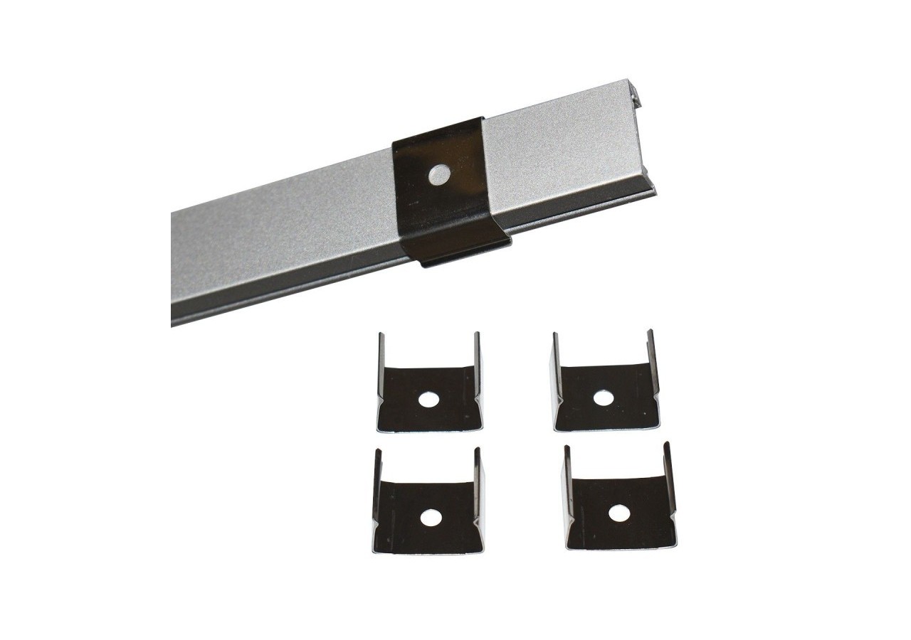 Profilé saillie en aluminium pour bande LED avec diffuseur-17x8mm-4 clips-2 embouts-2m - KPERF17X8-P - Barcelona LED
