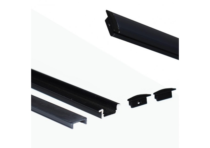 Profilé encastré en aluminium pour bande LED avec diffuseur-23x8mm-2 embouts-2m - KPERF23X8-N - Barcelona LED Profilé encastré en aluminium pour bande LED avec diffuseur-23x8mm-2 embouts-2m - KPERF23X8-N - Barcelona LED