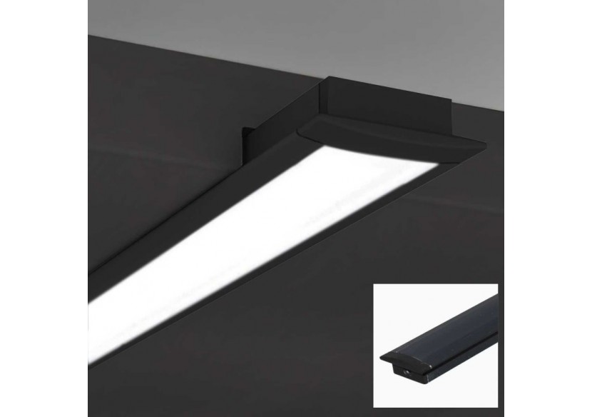 Profilé encastré en aluminium pour bande LED avec diffuseur-23x8mm-2 embouts-2m - KPERF23X8-N - Barcelona LED Profilé encastré en aluminium pour bande LED avec diffuseur-23x8mm-2 embouts-2m - KPERF23X8-N - Barcelona LED