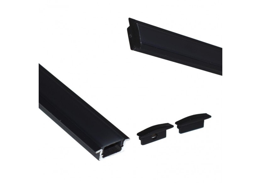 Profilé encastré en aluminium pour bande LED avec diffuseur-23x8mm-2 embouts-2m - KPERF23X8-N - Barcelona LED Profilé encastré en aluminium pour bande LED avec diffuseur-23x8mm-2 embouts-2m - KPERF23X8-N - Barcelona LED