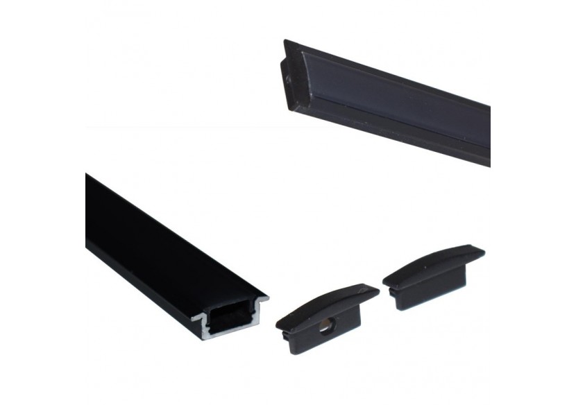 Profilé encastré en aluminium pour bande LED avec diffuseur-23x8mm-2 embouts-2m - KPERF23X8-N - Barcelona LED Profilé encastré en aluminium pour bande LED avec diffuseur-23x8mm-2 embouts-2m - KPERF23X8-N - Barcelona LED