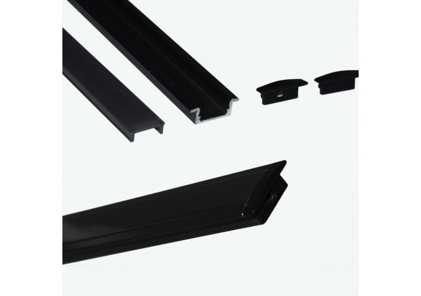 Profilé encastré en aluminium pour bande LED avec diffuseur-23x8mm-2 embouts-2m - KPERF23X8-N - Barcelona LED Profilé encastré en aluminium pour bande LED avec diffuseur-23x8mm-2 embouts-2m - KPERF23X8-N - Barcelona LED