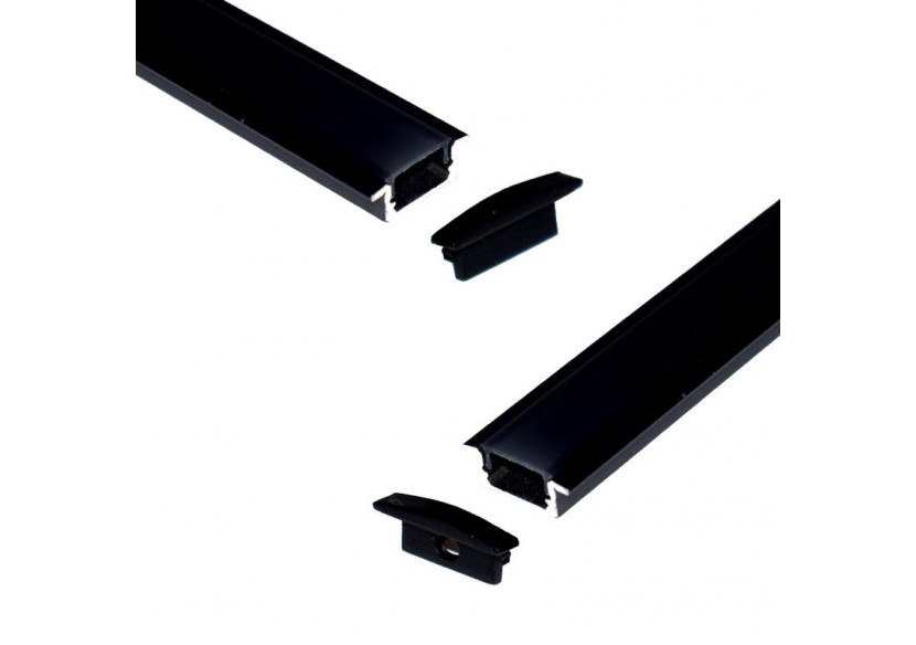 Profilé encastré en aluminium pour bande LED avec diffuseur-23x8mm-2 embouts-2m - KPERF23X8-N - Barcelona LED Profilé encastré en aluminium pour bande LED avec diffuseur-23x8mm-2 embouts-2m - KPERF23X8-N - Barcelona LED