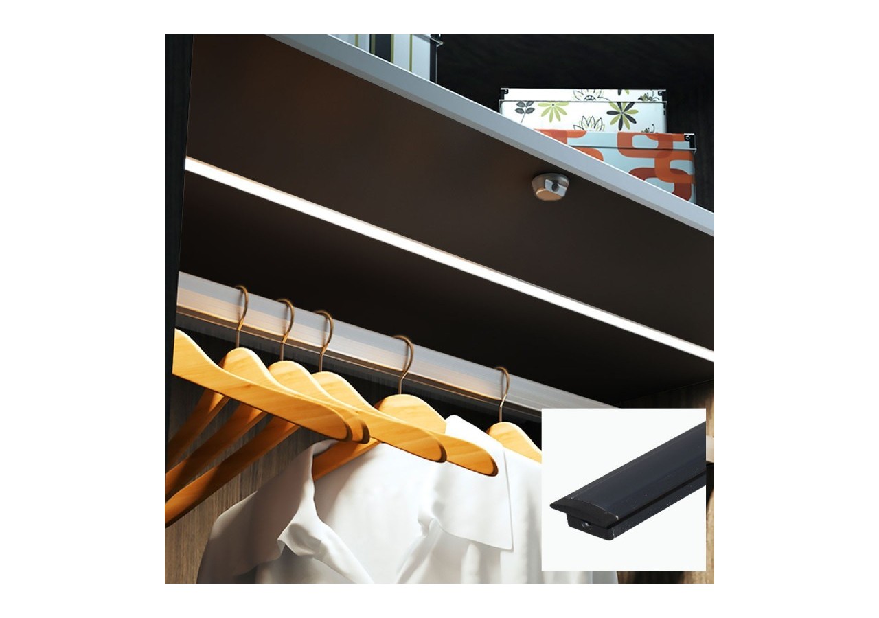 Profilé encastré en aluminium pour bande LED avec diffuseur-23x8mm-2 embouts-2m - KPERF23X8-N - Barcelona LED
