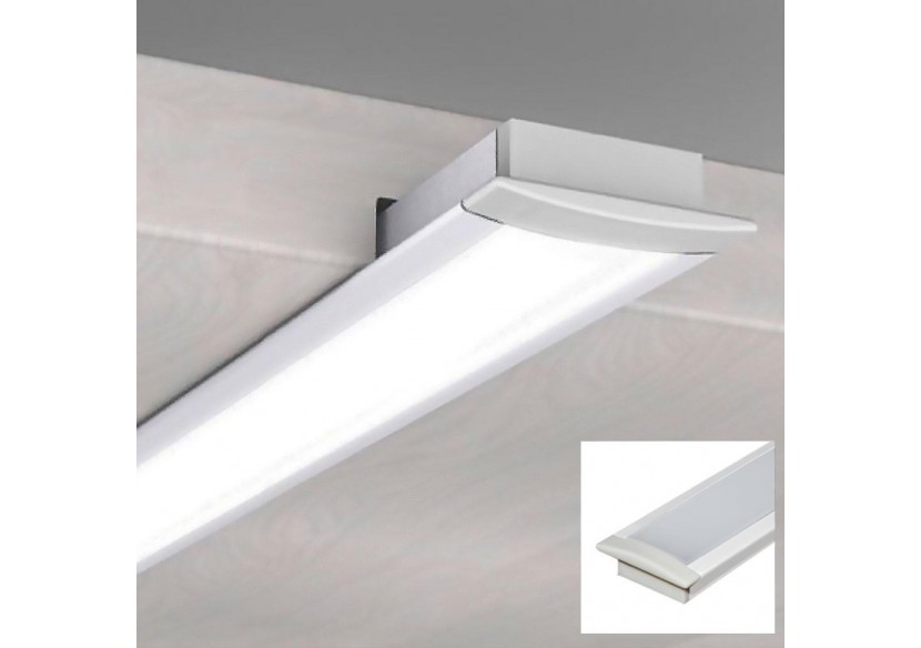Profilé encastré en aluminium pour bande LED avec diffuseur-23x8mm-2 embouts-2m - KPERF23X8-B - Barcelona LED Profilé encastré en aluminium pour bande LED avec diffuseur-23x8mm-2 embouts-2m - KPERF23X8-B - Barcelona LED