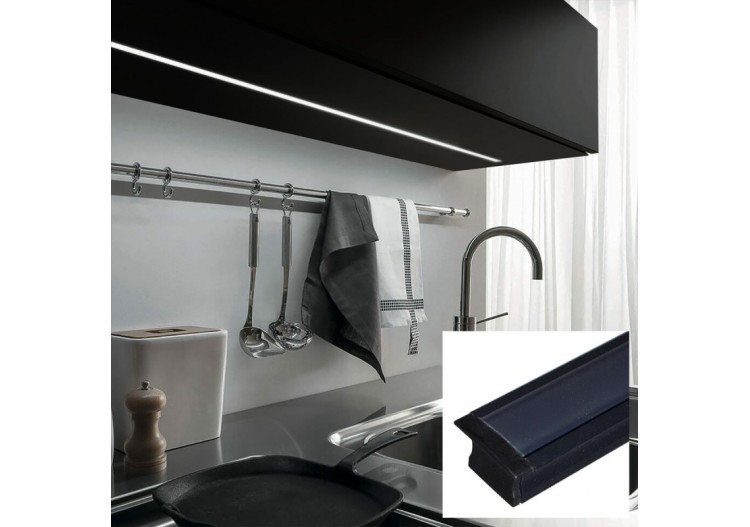 Profilé encastré en aluminium pour bande LED avec diffuseur-23x15mm-2 embouts-2m - KPERF23X15-N - Barcelona LED 2