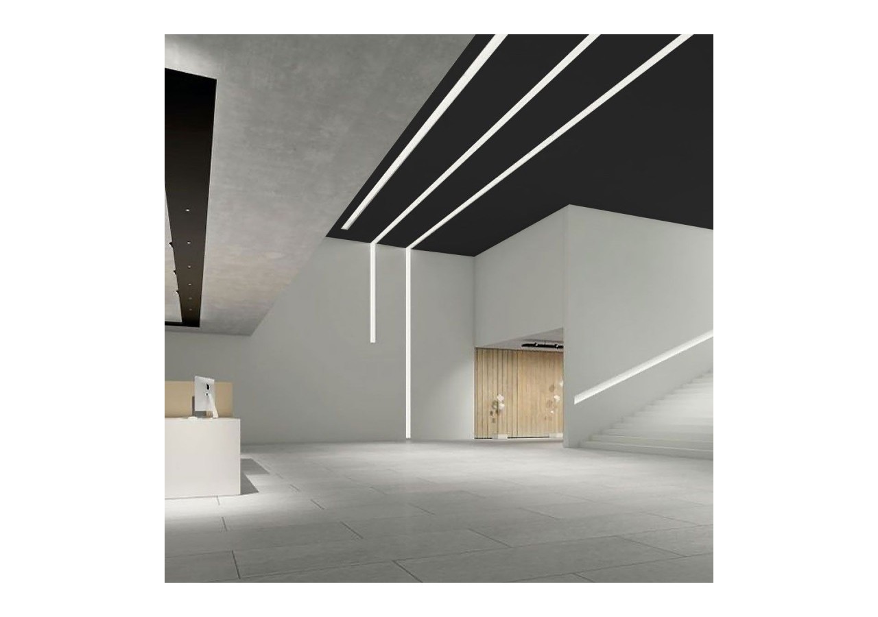 Profilé encastré en aluminium pour bande LED avec diffuseur-23x15mm-2 embouts-2m - KPERF23X15-N - Barcelona LED