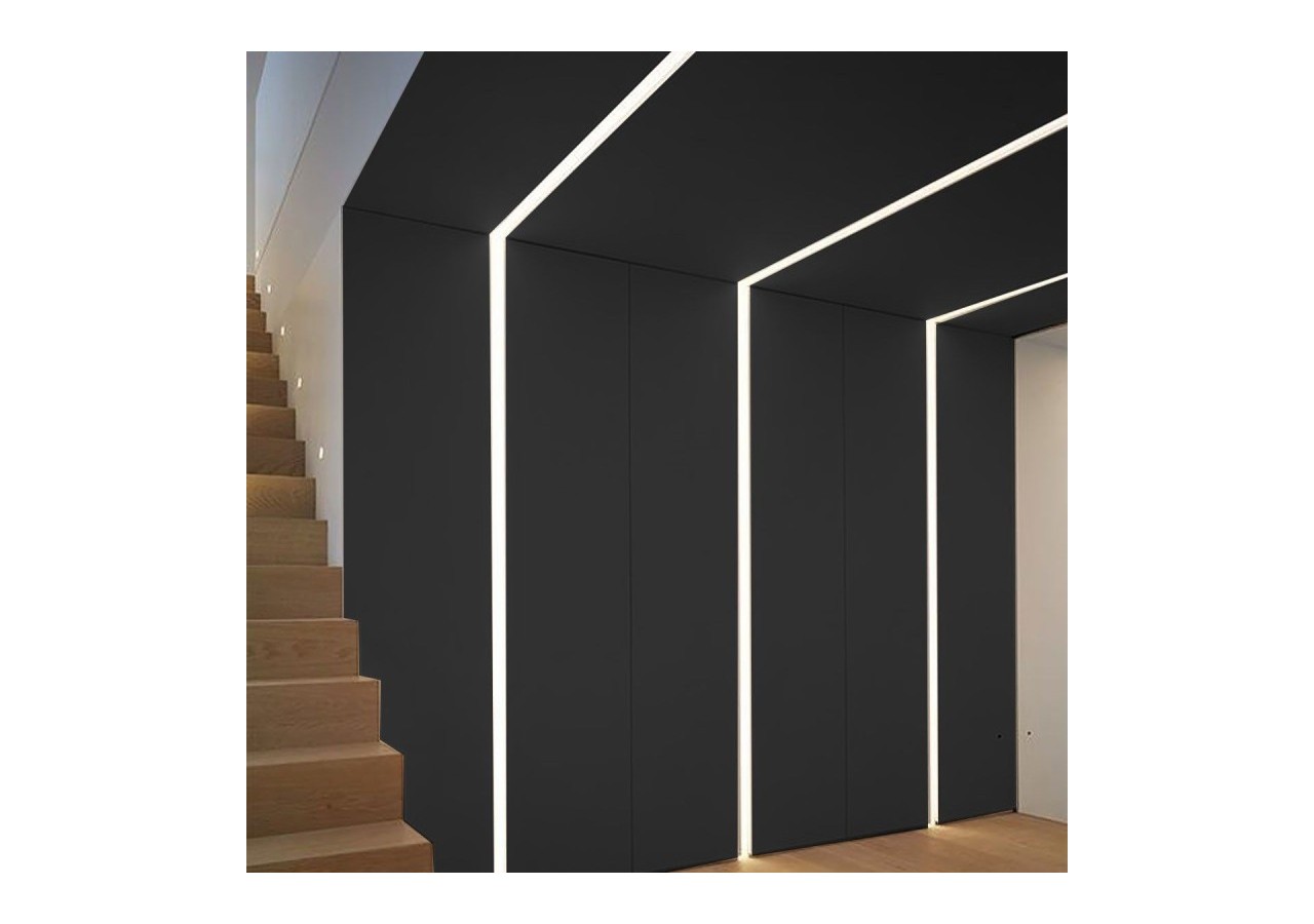 Profilé encastré en aluminium pour bande LED avec diffuseur-23x15mm-2 embouts-2m - KPERF23X15-N - Barcelona LED