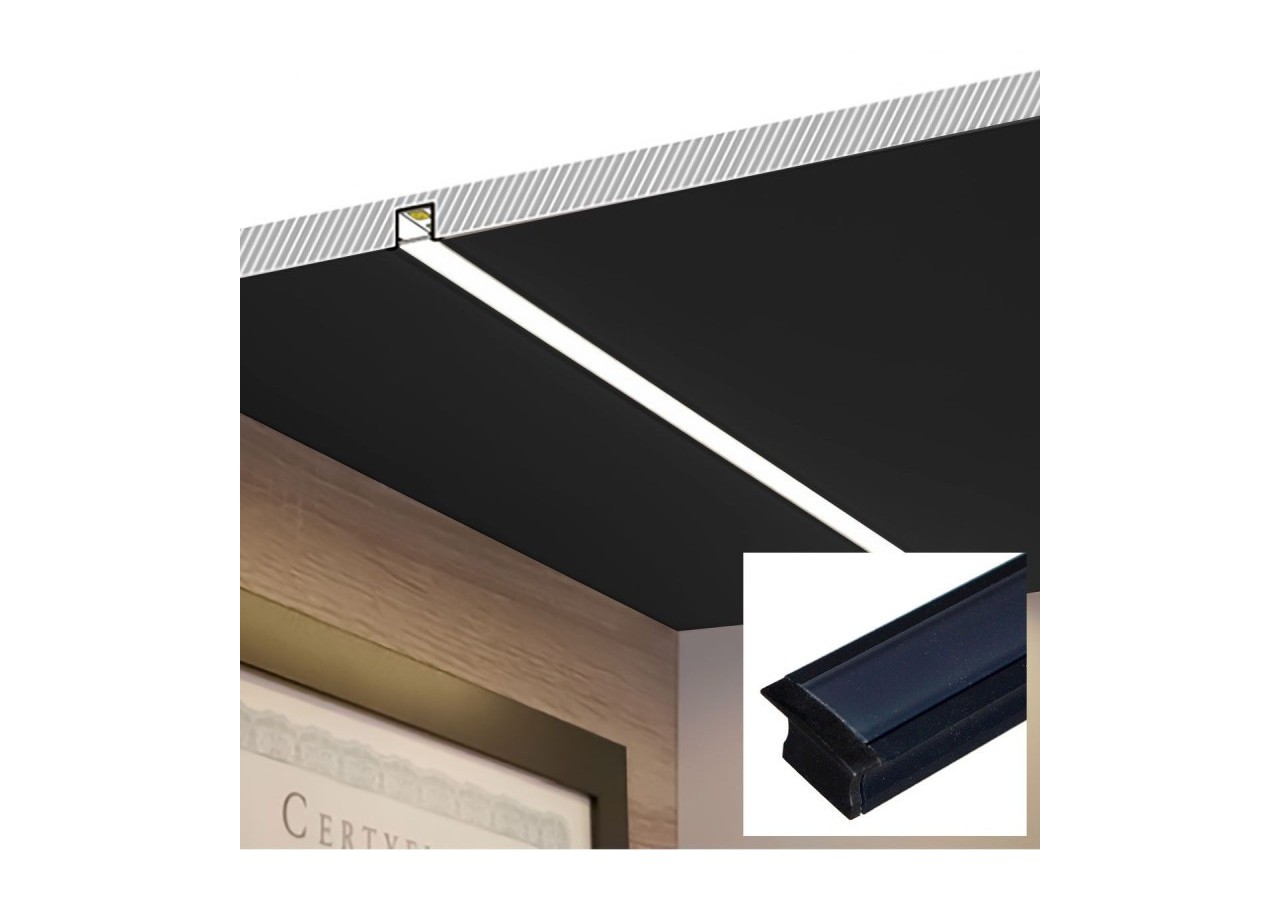 Profilé encastré en aluminium pour bande LED avec diffuseur-23x15mm-2 embouts-2m - KPERF23X15-N - Barcelona LED