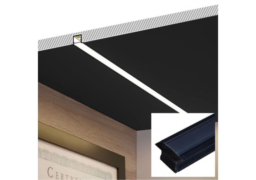 Profilé encastré en aluminium pour bande LED avec diffuseur-23x15mm-2 embouts-2m - KPERF23X15-N - Barcelona LED Profilé encastré en aluminium pour bande LED avec diffuseur-23x15mm-2 embouts-2m - KPERF23X15-N - Barcelona LED