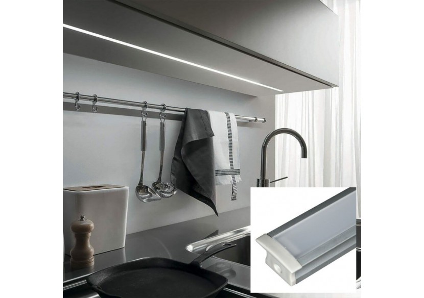 Profilé encastré en aluminium pour bande LED avec diffuseur-23x15mm-2 embouts-2m - KPERF23X15-P - Barcelona LED Profilé encastré en aluminium pour bande LED avec diffuseur-23x15mm-2 embouts-2m - KPERF23X15-P - Barcelona LED