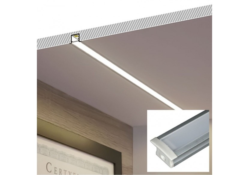 Profilé encastré en aluminium pour bande LED avec diffuseur-23x15mm-2 embouts-2m - KPERF23X15-P - Barcelona LED Profilé encastré en aluminium pour bande LED avec diffuseur-23x15mm-2 embouts-2m - KPERF23X15-P - Barcelona LED