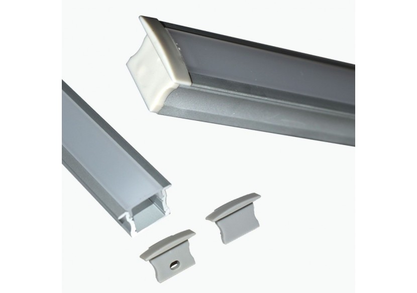Profilé encastré en aluminium pour bande LED avec diffuseur-23x15mm-2 embouts-2m - KPERF23X15-P - Barcelona LED Profilé encastré en aluminium pour bande LED avec diffuseur-23x15mm-2 embouts-2m - KPERF23X15-P - Barcelona LED