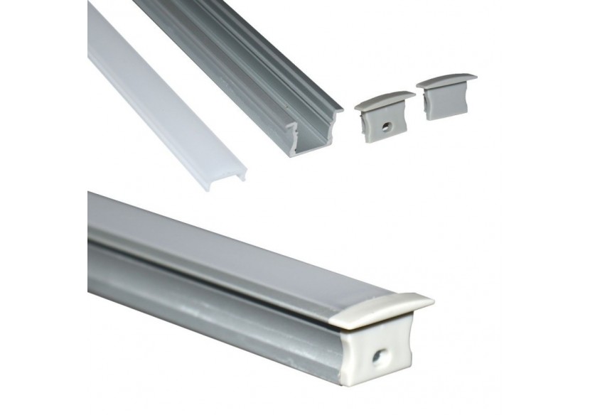 Profilé encastré en aluminium pour bande LED avec diffuseur-23x15mm-2 embouts-2m - KPERF23X15-P - Barcelona LED Profilé encastré en aluminium pour bande LED avec diffuseur-23x15mm-2 embouts-2m - KPERF23X15-P - Barcelona LED