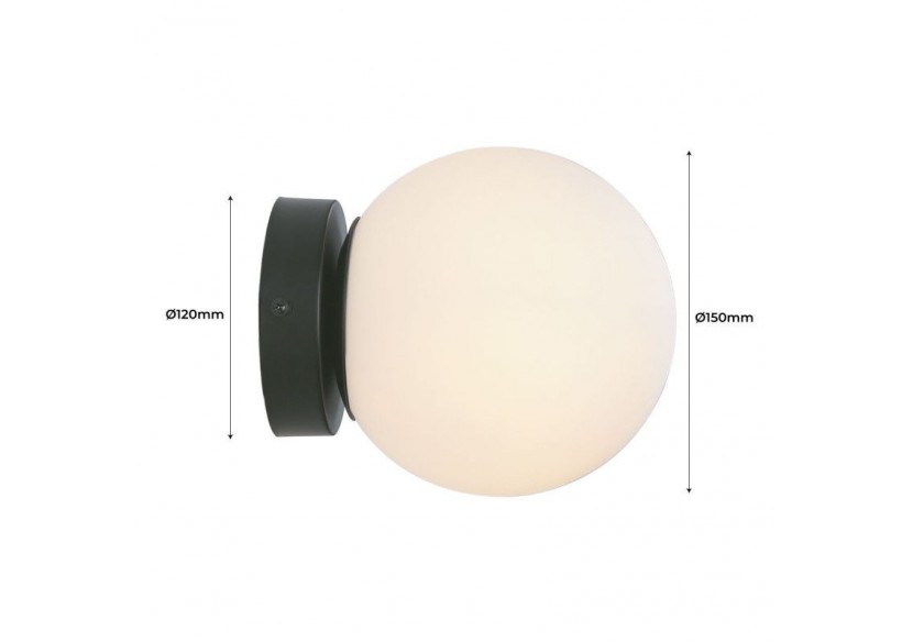 Applique murale globe en verre "AVA"-E27-IP44 - LE101-N - Barcelona LED Applique murale globe en verre "AVA"-E27-IP44 - LE101-N - Barcelona LED