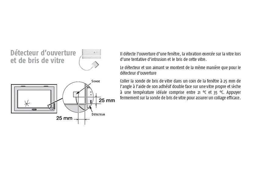 Détecteur d'ouverture et de bris de vitre (marron) : Confort'Mat Détecteur d'ouverture et de bris de vitre (marron) : Confort'Mat