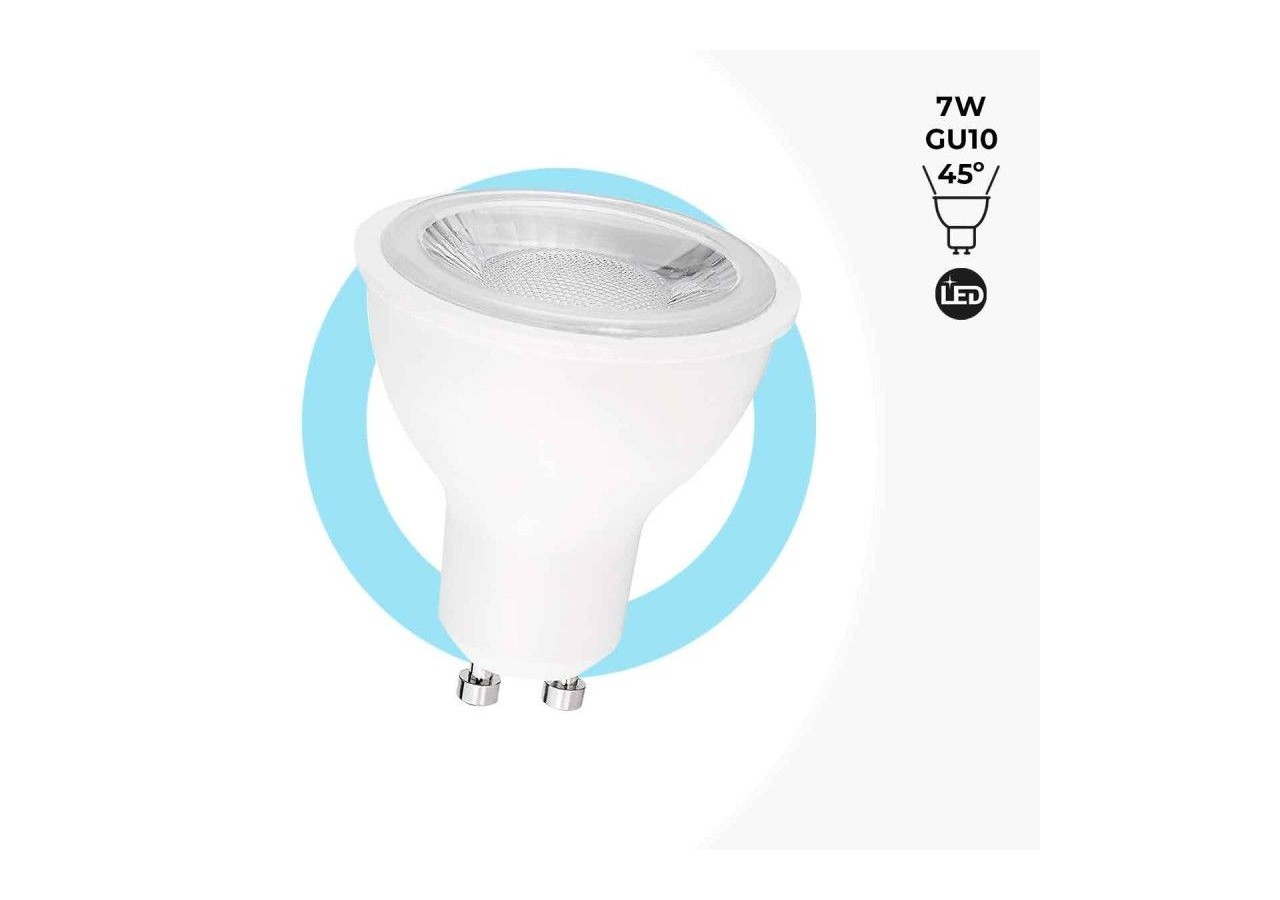 Ampoule LED GU10-SMD2835-7W-diamètre 50mm-Optique à 45 degrés - BS1-PAR16GU10-45-BF - Barcelona LED