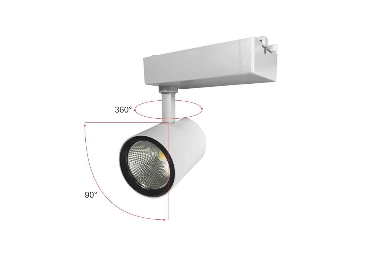 Projecteur LED sur rail monophasé spécial boucherie-Driver intégré Philips CertaDrive-LED COB-40W - B00574-B-CAR - Barcelona LED