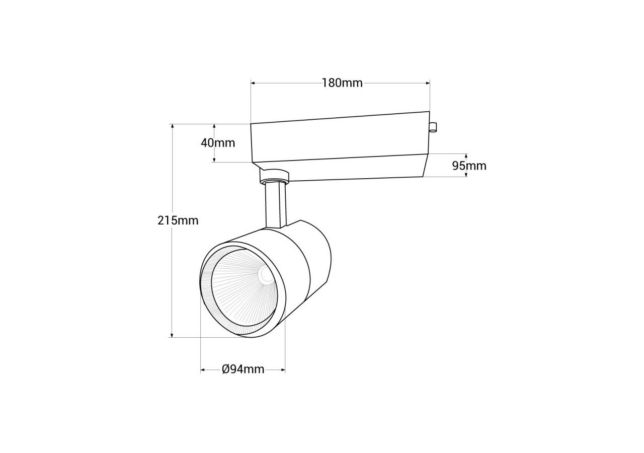 Projecteur LED sur rail monophasé spécial boucherie-Driver intégré Philips CertaDrive-LED COB-40W - B00574-B-CAR - Barcelona LED
