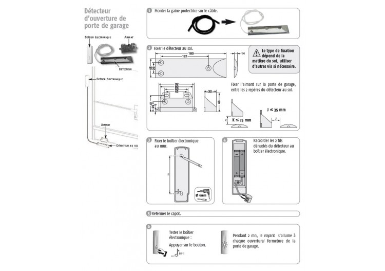 Détecteur d'ouverture pour porte de garage : Confort'Mat 2