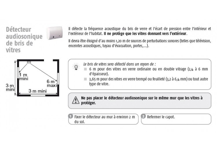 Détecteur audiosonique de bris de vitre : Confort'Mat 2