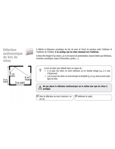 Détecteur audiosonique de bris de vitre : Confort'Mat