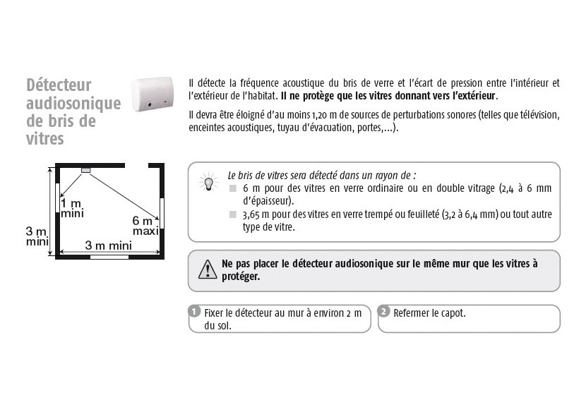 Détecteur audiosonique de bris de vitre : Confort'Mat Détecteur audiosonique de bris de vitre : Confort'Mat