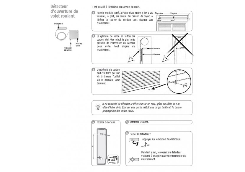 Détecteur d'ouverture de volet roulant : Confort'Mat Détecteur d'ouverture de volet roulant : Confort'Mat